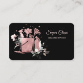 Roos voor professionele schoonmaak Gold Glitter Bu Visitekaartje (Voorkant)