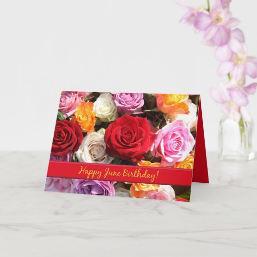 Roos voor verjaardag in juni, geboortemaand bloem kaart (Orchidee)
