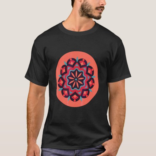 Roos voor vredesventilator Mandala Floral Pattern T-shirt (Voorkant)