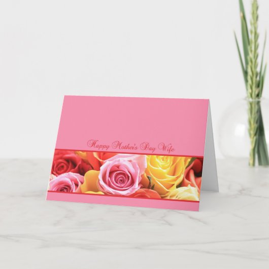 Roos voor vrouw Happy Moederdag Kaart (Voorkant)