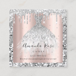 Roos voor Weddenevenementen Gold GlitterSilver-dri Afsprakenkaartje
