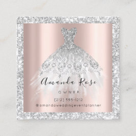 Roos voor Weddenevenementen Gold GlitterSilverGray Afsprakenkaartje