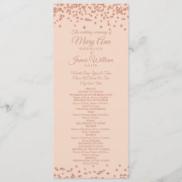 Roos voor weddenschap Gold Glitter Confetti Blush Programmakaart