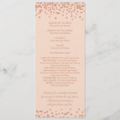 Roos voor weddenschap Gold Glitter Confetti Blush Programmakaart (Achterkant)