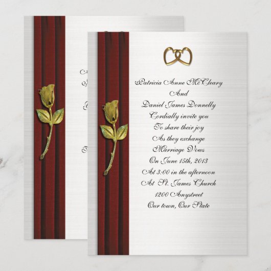 Roos voor weddenschap kaart (Voorkant / Achterkant)