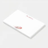Roos vouw roze witte voornaam post-it® notes (Schuin)