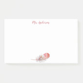Roos vouw roze witte voornaam post-it® notes (Voorkant)