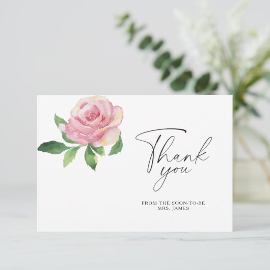 Roos - vrijgezellenfeest bedankt kaart (Staand voorkant)