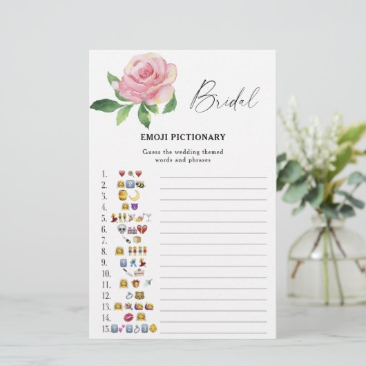 Roos - vrijgezellenfeest emoji pictionary game (Staand voorkant)