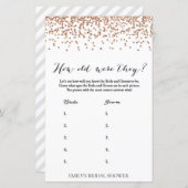 Roos Vrijgezellenfeest Game - Hoe oud waren ze? (Voorkant / Achterkant)