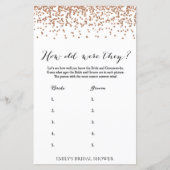 Roos Vrijgezellenfeest Game - Hoe oud waren ze? (Voorkant)