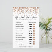 Roos Vrijgezellenfeest Game zei dat ze bedrukt was (Staand voorkant)