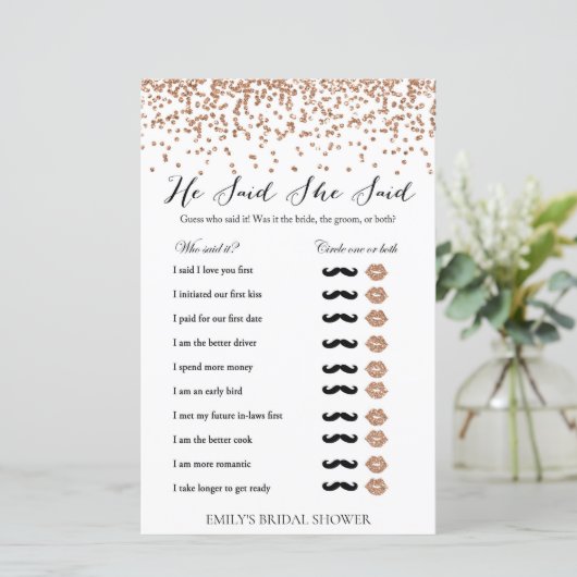 Roos Vrijgezellenfeest Game zei dat ze bedrukt was (Staand voorkant)