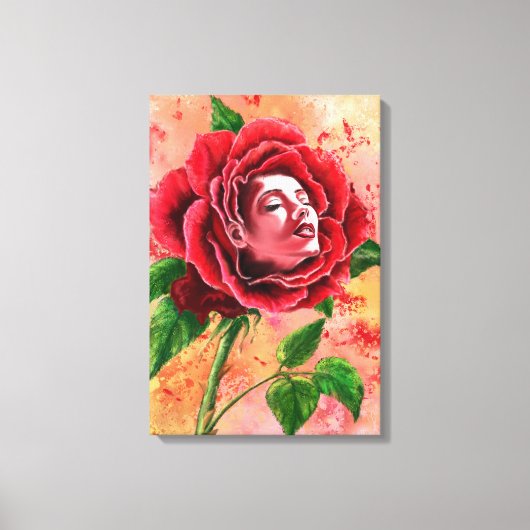Roos Vrouw Canvas Print (Voorkant)