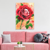 Roos Vrouw Canvas Print (Insitu (Woonkamer))