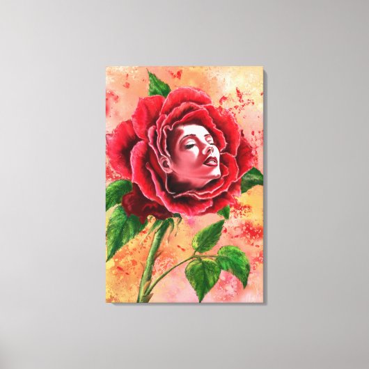 Roos Vrouw Canvasprint Canvas Afdruk (Voorkant)