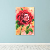 Roos Vrouw Canvasprint Canvas Afdruk (Insitu (Houten vloer))