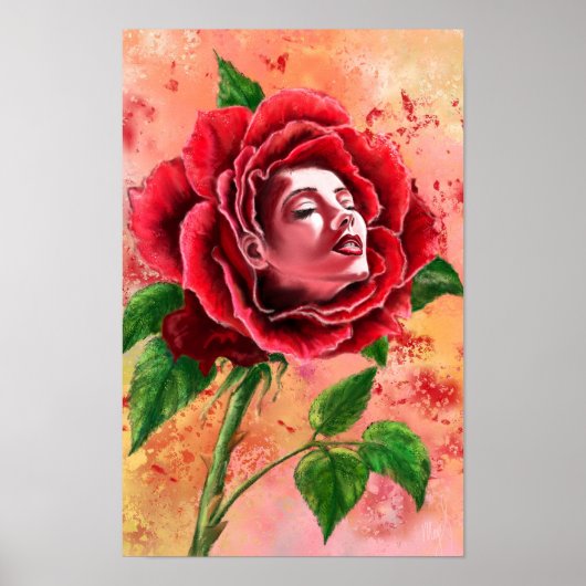 Roos Vrouw Poster (Voorkant)