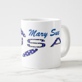 Roos VS Vlag Blauw Gepersonaliseerd Grote Koffiekop (Voorkant rechts)