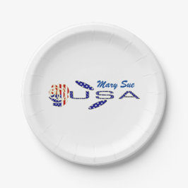 Roos VS Vlag Blauw Gepersonaliseerd Papieren Bordje