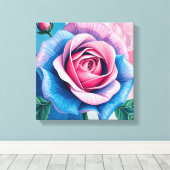 Roos wanddecoratie Antiek bloemkunst (Insitu (Houten vloer))