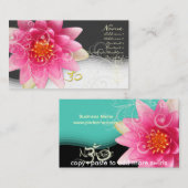 Roos water lelie+parelmolen+om/dij achtergrond visitekaartje (Voorkant / Achterkant)