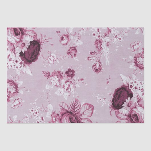 Roos Water Roze  Floral Toile No.4 Tissuepapier (Voorkant)
