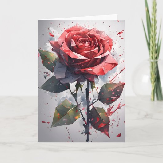 Roos - Watercolor bloemen Kaart (Voorkant)