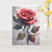 Roos - Watercolor bloemen Kaart (Gele Bloem)