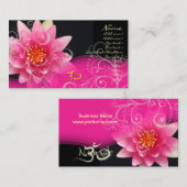 Roos waterlelly + parelzwammen, om Visitekaartje (Voorkant / Achterkant)