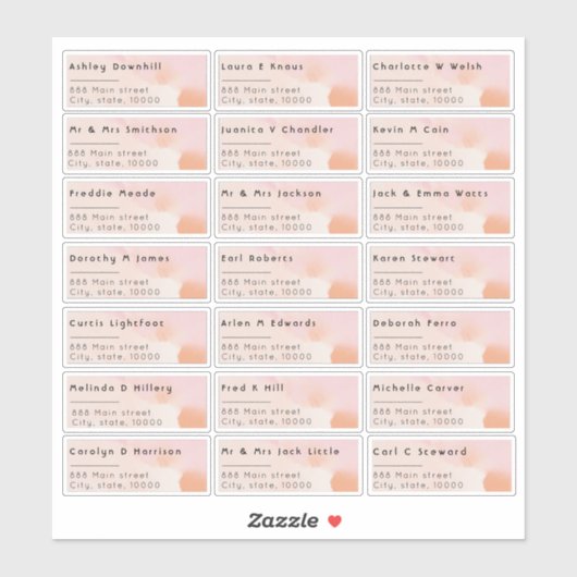 Roos Waterverf 21 Etiket van het Adres van de Indi Sticker (Vel)