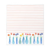 Roos Waterverf Bloem Bouquet Oranje Lijnig Notitieblok (Voorkant)