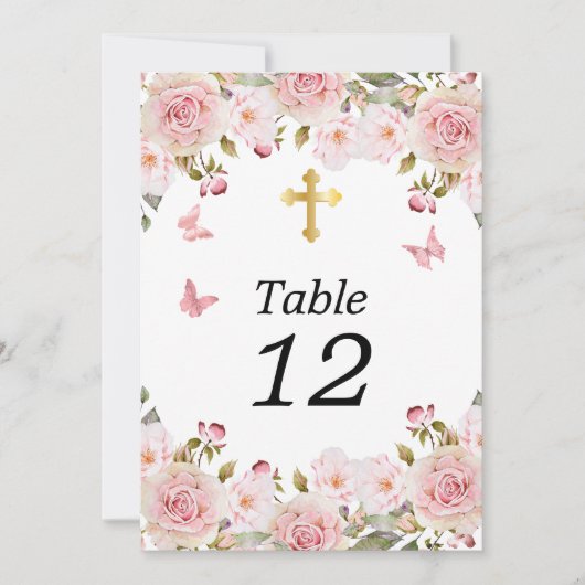 Roos Waterverf Bloemenvlinders Kruistafel nr. (Voorkant)