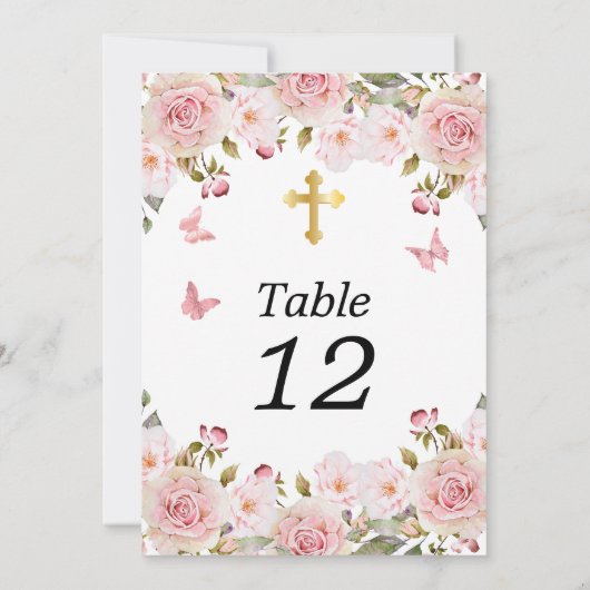 Roos Waterverf Bloemenvlinders Kruistafel nr. (Achterkant)