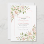 Roos Waterverf Blush Pink Floral Engagement Party Kaart (Voorkant)