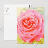 Roos Waterverf Briefkaart (Voorkant / Achterkant)