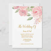 ROOS Waterverf bruiloft uitnodiging (Voorkant)