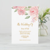 ROOS Waterverf bruiloft uitnodiging (Staand voorkant)