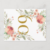 Roos waterverf en elegant script 60e verjaardag uitnodiging briefkaart (Achterkant)