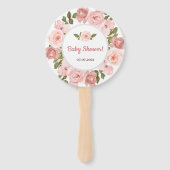 Roos Waterverf Floral Baby shower Handwaaier (Voorkant)