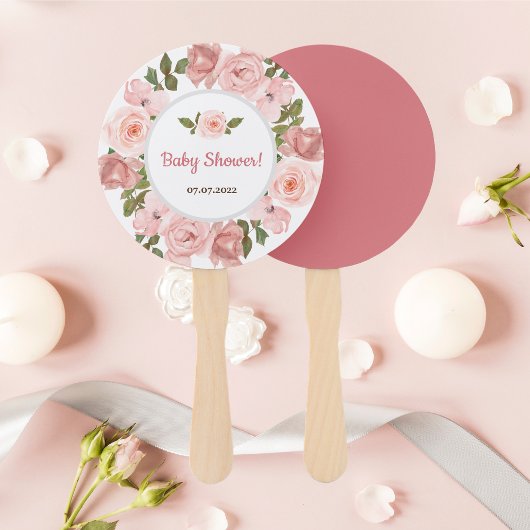 Roos Waterverf Floral Baby shower Handwaaier