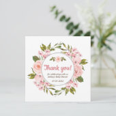 Roos Waterverf Floral Baby shower Kaart (Staand voorkant)