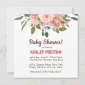 Roos Waterverf Floral Baby shower Kaart (Voorkant)