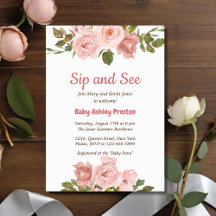 Roos Waterverf Floral Baby shower