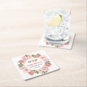 Roos Waterverf Floral Baby shower Kartonnen Onderzetters (Insitu)