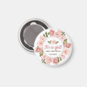 Roos Waterverf Floral Baby shower Magneet (Voorkant / Achterkant)