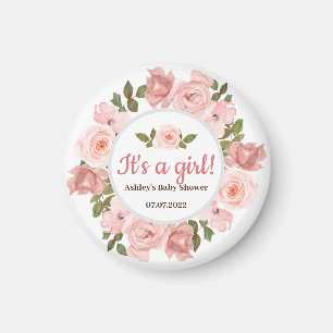 Roos Waterverf Floral Baby shower Magneet