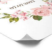 Roos Waterverf Floral Baby shower Poster (Hoek)