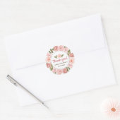 Roos Waterverf Floral Baby shower Ronde Sticker (Envelop)