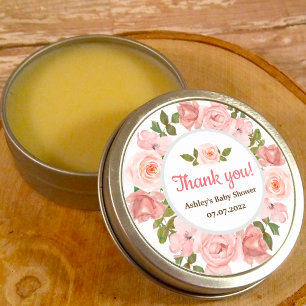 Roos Waterverf Floral Baby shower Ronde Sticker